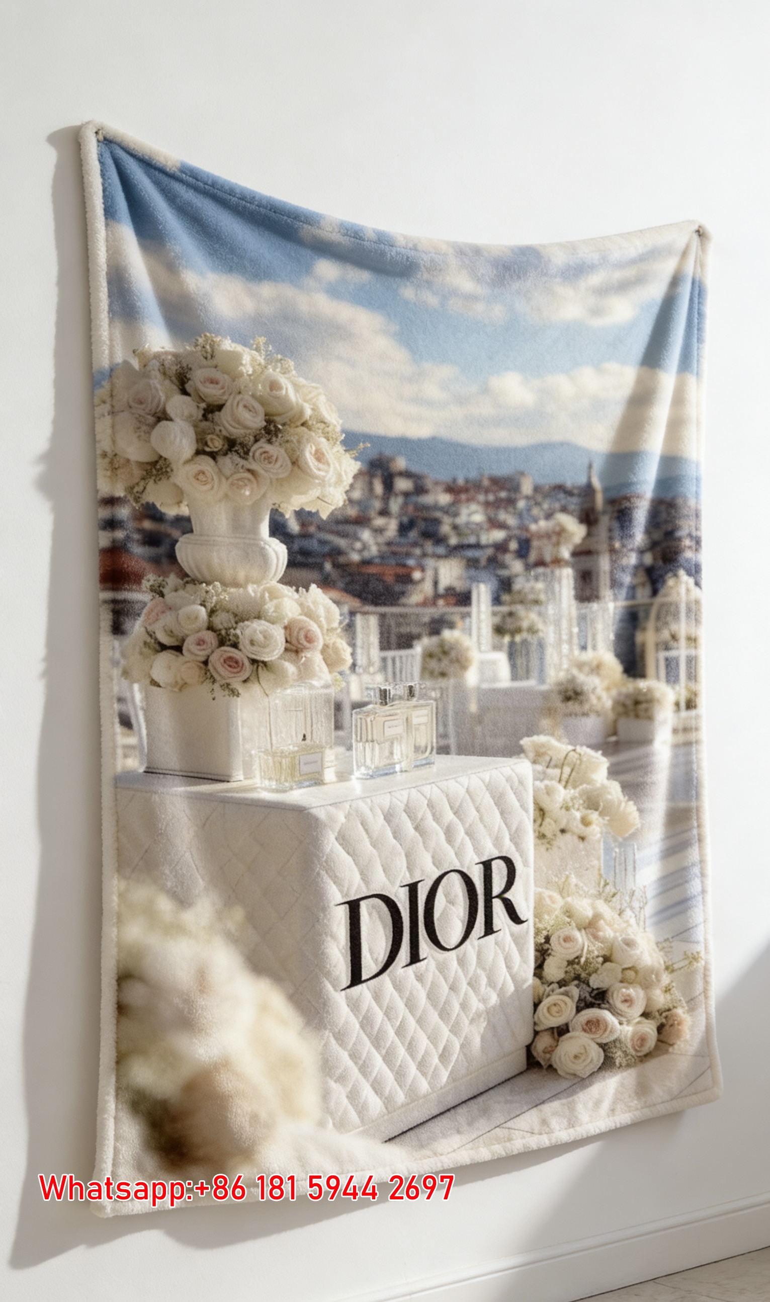 Dior Rooftop Wedding Flannel Sofa Throw Blanket D042
